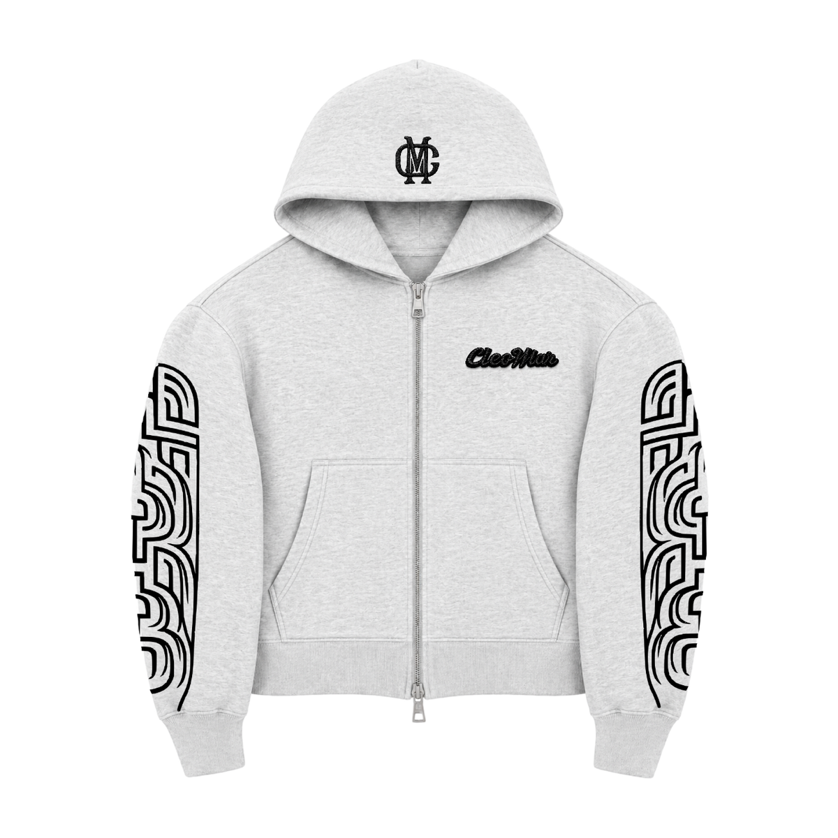 MAZE ZIPPER HOODIE - HEATHER GREY