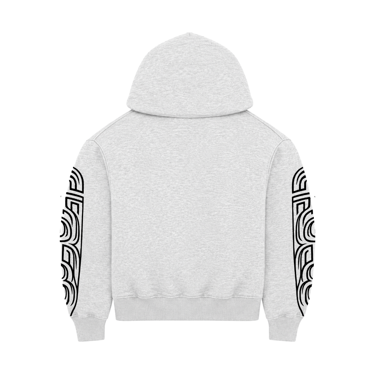 MAZE ZIPPER HOODIE - HEATHER GREY